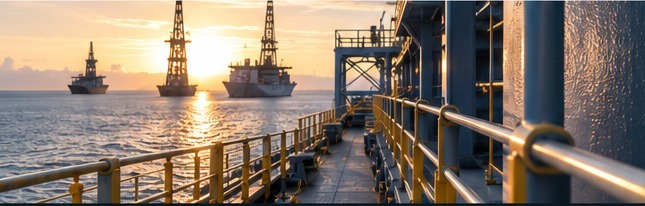 Industrial offshore environment at sea
