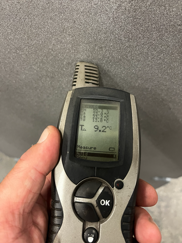 Environmental conditions measured during coating inspection